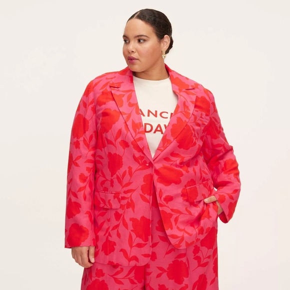 kate spade Jackets & Blazers - New Kate Spade x Target XXL Classic Rose Blazer Pink/Red Plus Extra Large Jacket